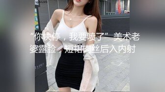 “你快停，我要喷了”美术老婆露脸，短裙肉丝后入内射