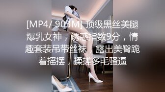 [MP4/ 903M] 顶级黑丝美腿爆乳女神，诱惑指数9分，情趣套装吊带丝袜，露出美臀跪着摇摆，揉搓多毛骚逼