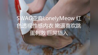 SWAG亚裔LonelyMeow 红色透视性感内衣 嫩逼喜欢跳蛋刺激 巨屌插入